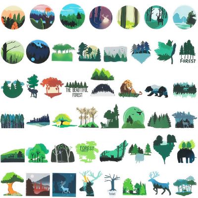 Wrapables Waterproof Vinyl Forest and Desert Stickers for Water Bottles, Laptop 100pcs Image 1