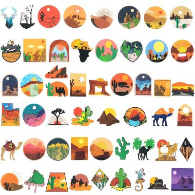 Wrapables Waterproof Vinyl Forest and Desert Stickers for Water Bottles, Laptop 100pcs Image 2