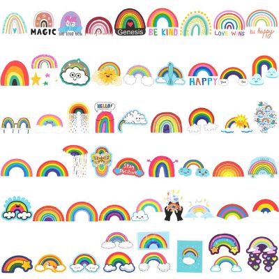 Wrapables Waterproof Vinyl Stickers for Water Bottles, Laptop 100pcs, Rainbows Image 2