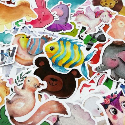 Wrapables Waterproof Vinyl Stickers for Water Bottles, Laptop 80pcs, Cute Animals Image 3