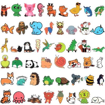 Wrapables Waterproof Vinyl Stickers for Water Bottles, Laptops, 100pcs, Baby Animals Image 1