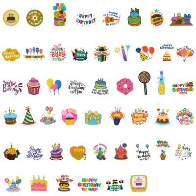 Wrapables Waterproof Vinyl Stickers for Water Bottles, Laptops, 100pcs, Birthday Treats Image 1