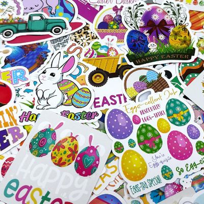 Wrapables Waterproof Vinyl Stickers for Water Bottles, Laptops, 100pcs, Easter Image 3
