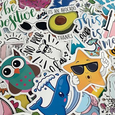 Wrapables Waterproof Vinyl Stickers for Water Bottles, Laptops, 100pcs, Groovy Vibes Image 3