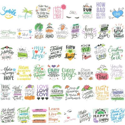 Wrapables Waterproof Vinyl Stickers for Water Bottles, Laptops 100pcs, Inspirational Image 1