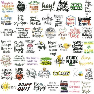 Wrapables Waterproof Vinyl Stickers for Water Bottles, Laptops 100pcs, Quotes Image 1