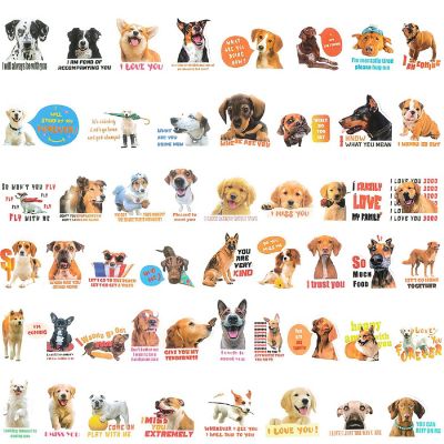 Wrapables Waterproof Vinyl Stickers for Water Bottles, Laptops 100pcs, Silly Puppies Image 1