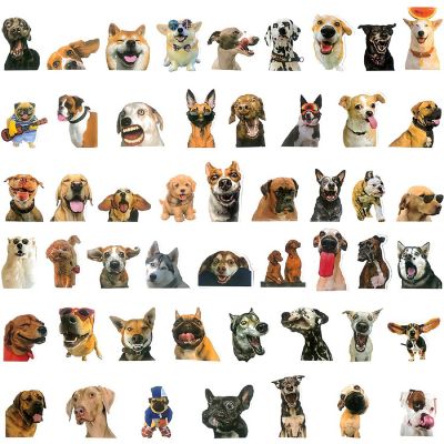 Wrapables Waterproof Vinyl Stickers for Water Bottles, Laptops 100pcs, Silly Puppies Image 2