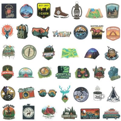 Wrapables Waterproof Vinyl Stickers for Water Bottles, Laptops 80pcs, Mountain Adventures Image 2