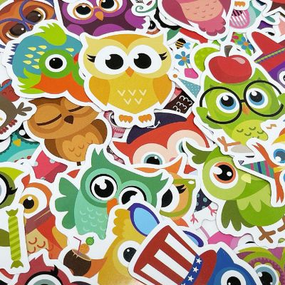Wrapables Waterproof Vinyl Stickers for Water Bottles, Laptops, 80pcs, Owls Image 3