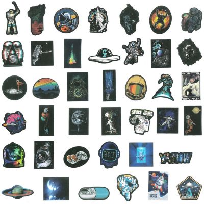 Wrapables Waterproof Vinyl Stickers for Water Bottles, Laptops 80pcs, Space Exploration Image 2