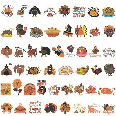 Wrapables Waterproof Vinyl Thanksgiving Stickers for Water Bottles, Laptop 100pcs Image 2
