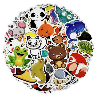 Wrapables Waterproof Vinyl Tiny Animals Stickers for Water Bottles, Laptop 100pcs Image 1