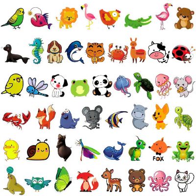 Wrapables Waterproof Vinyl Tiny Animals Stickers for Water Bottles, Laptop 100pcs Image 1