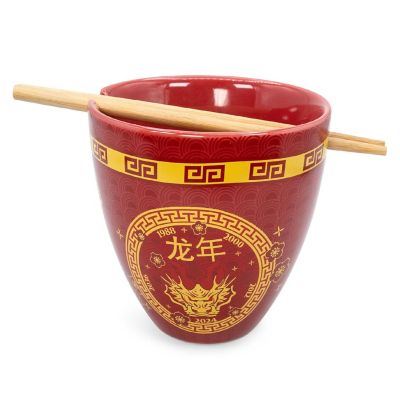 Year Of The Dragon Chinese Zodiac 16-Ounce Ramen Bowl and Chopstick Set Image 1
