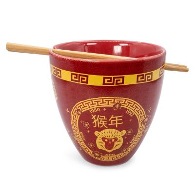 Year Of The Monkey Chinese Zodiac 16-Ounce Ramen Bowl and Chopstick Set Image 1