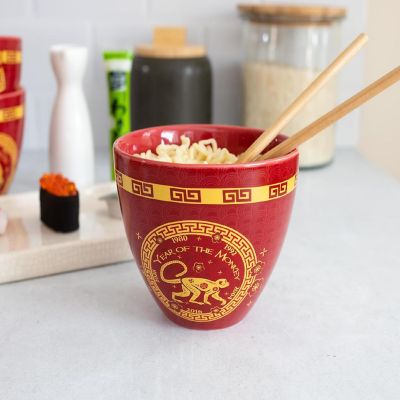 Year Of The Monkey Chinese Zodiac 16-Ounce Ramen Bowl and Chopstick Set Image 3
