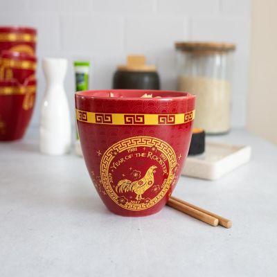 Year Of The Rooster Chinese Zodiac 16-Ounce Ramen Bowl and Chopstick Set Image 3
