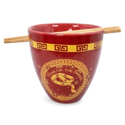Year Of The Snake Chinese Zodiac 16-Ounce Ramen Bowl and Chopstick Set Image 1