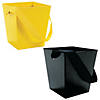 Yellow & Black Cardboard Buckets with Ribbon Handle Kit - 12 Pc. Image 1