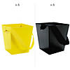 Yellow & Black Cardboard Buckets with Ribbon Handle Kit - 12 Pc. Image 1