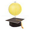 Yellow Hanging Paper Lantern with Graduation Cap Decorating Kit - 12 Pc. Image 1