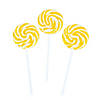 Yellow Swirl Lollipops - 24 Pc. Image 1