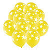 Yellow with White Stars 11" Latex Balloons &#8211; 24 Pc. Image 1