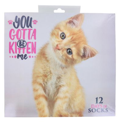 You Gotta Be Kitten Me Womens 12 Days of Socks in Advent Gift Box Image 1