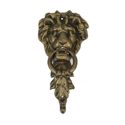 Zeckos 10 Inch Bronze Cast Iron Lion Vintage Door Knocker Decorative Home Decor Image 1