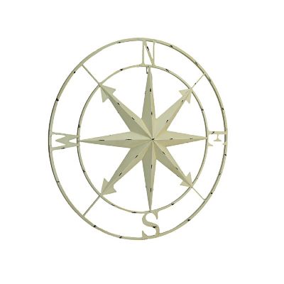 Zeckos Distressed Metal Indoor/Outdoor Nautical Compass Rose Wall D&#195;&#169;cor Hanging 28 Inch Image 1