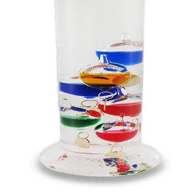 Zeckos Glass Galileo Thermometer With 11 Colored Floating Vessels Image 1