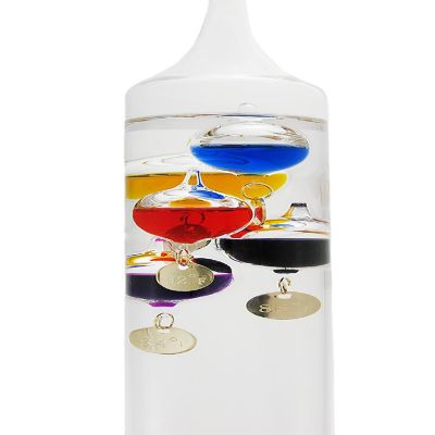 Zeckos Glass Galileo Thermometer With 11 Colored Floating Vessels Image 2