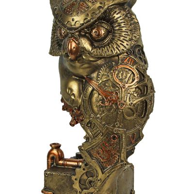 Zeckos Resin Bronze Finish Steampunk Owl Sculpture Home Decor Statue Decorative Figurine Image 1
