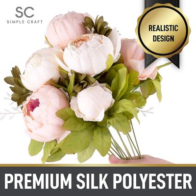 Zulay Kitchen Simple Craft Peony Flowers Artificial for Decoration Image 1