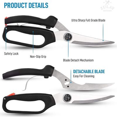 Zulay Kitchen Spring-Loaded Poultry Shears - Premium Heavy Duty Chicken Shears Image 2