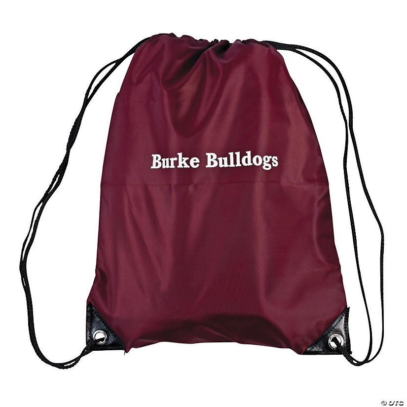 14" x 18" Personalized Large Maroon Drawstring Bags - 12 Pc. Image