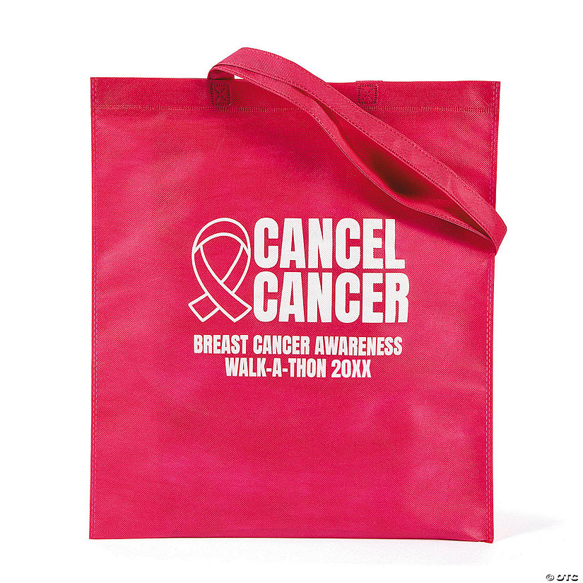 15" x 17" Personalized Large Cancel Cancer Tote Bags &#8211; 48 Pc. Image Thumbnail