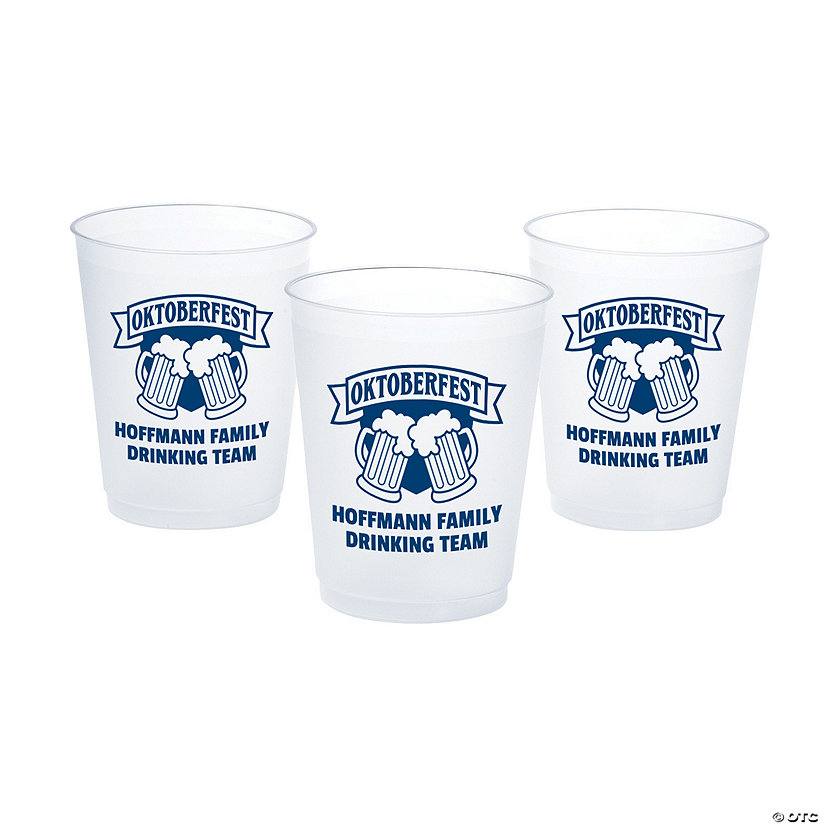 16 oz. Bulk 50 Ct. Personalized Oktoberfest Frosted Reusable BPA-Free Plastic Cups Image Thumbnail