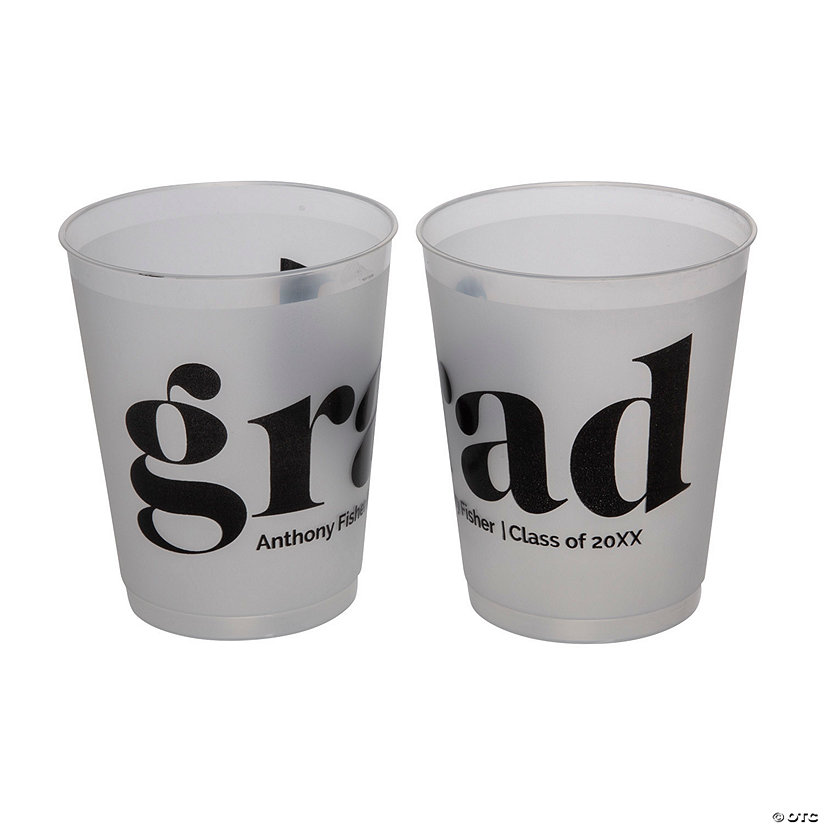 16 oz. Bulk Personalized Grad Double-Sided Frosted Reusable Plastic Cups Image Thumbnail