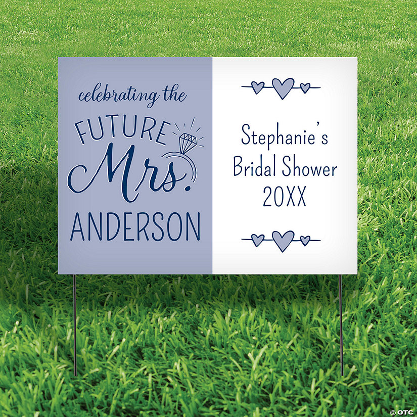 22" x 16" Personalized Bridal Shower Double-Sided Yard Sign Image Thumbnail