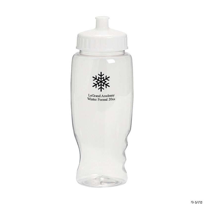 27 oz. Bulk 50 Ct. Personalized Winter Wonderland Clear Plastic Water Bottles Image Thumbnail