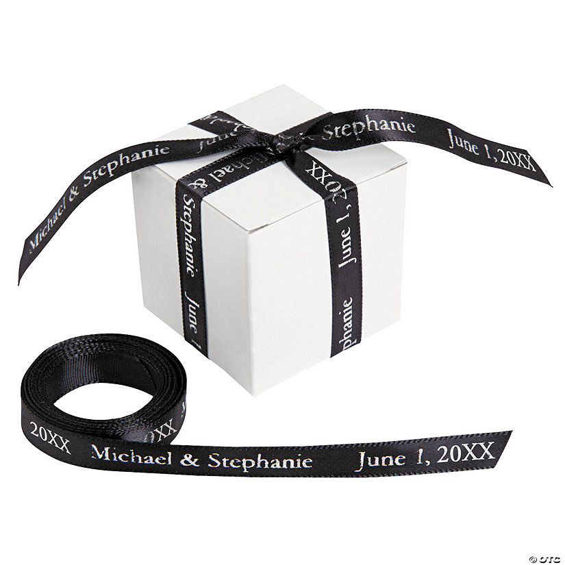 3/8" - Black Personalized Ribbon - 25 ft. Image