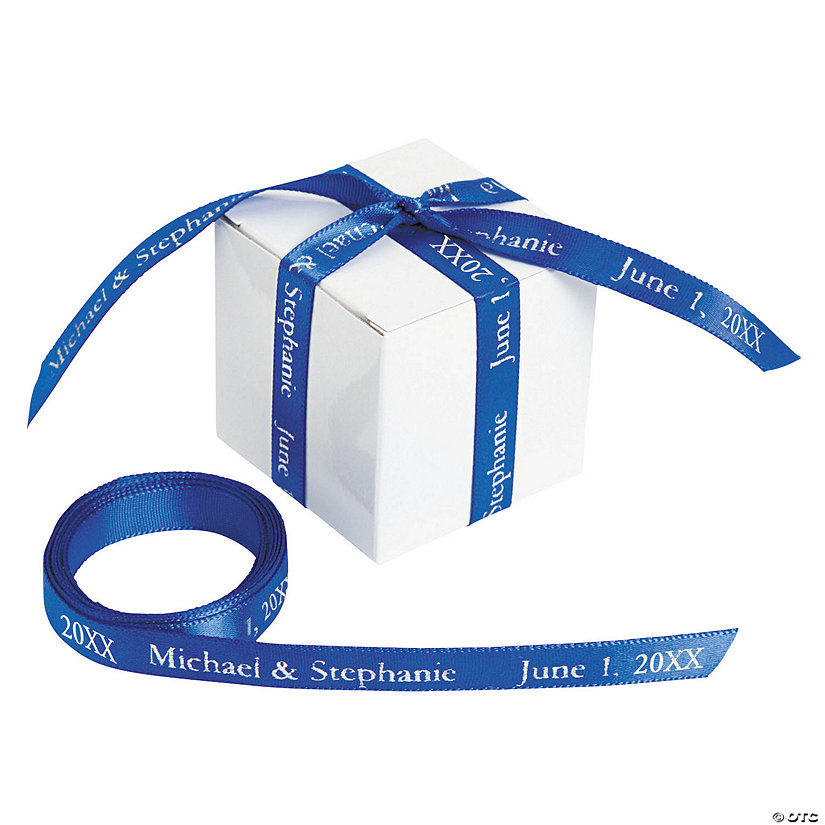 3/8" - Blue Personalized Ribbon - 25 ft. Image