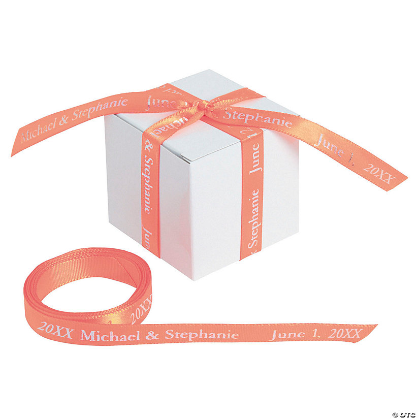 3/8" - Coral Personalized Ribbon - 25 ft. Image