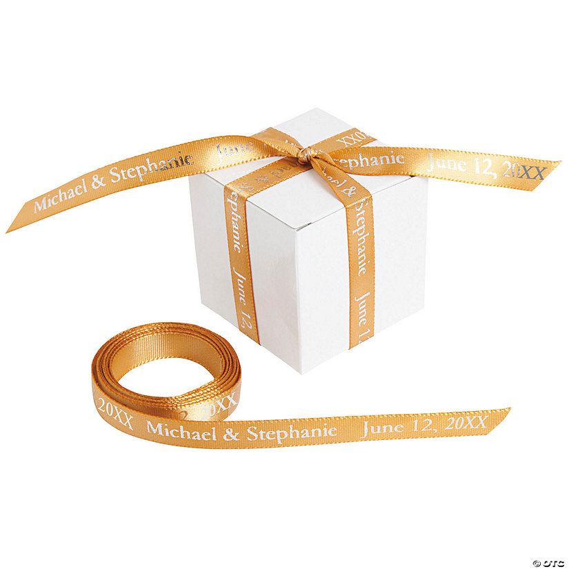 3/8" - Gold Personalized Ribbon - 25 ft. Image