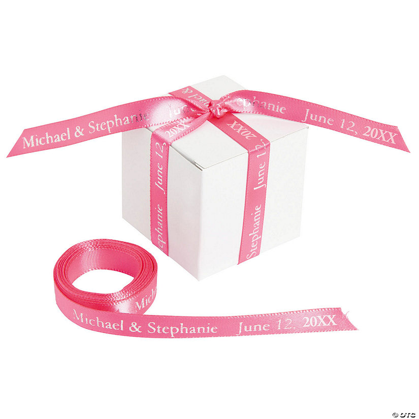 3/8" - Hot Pink Personalized Ribbon - 25 ft. Image