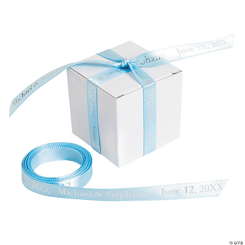 3/8" - Light Blue Personalized Ribbon - 25 ft. Image