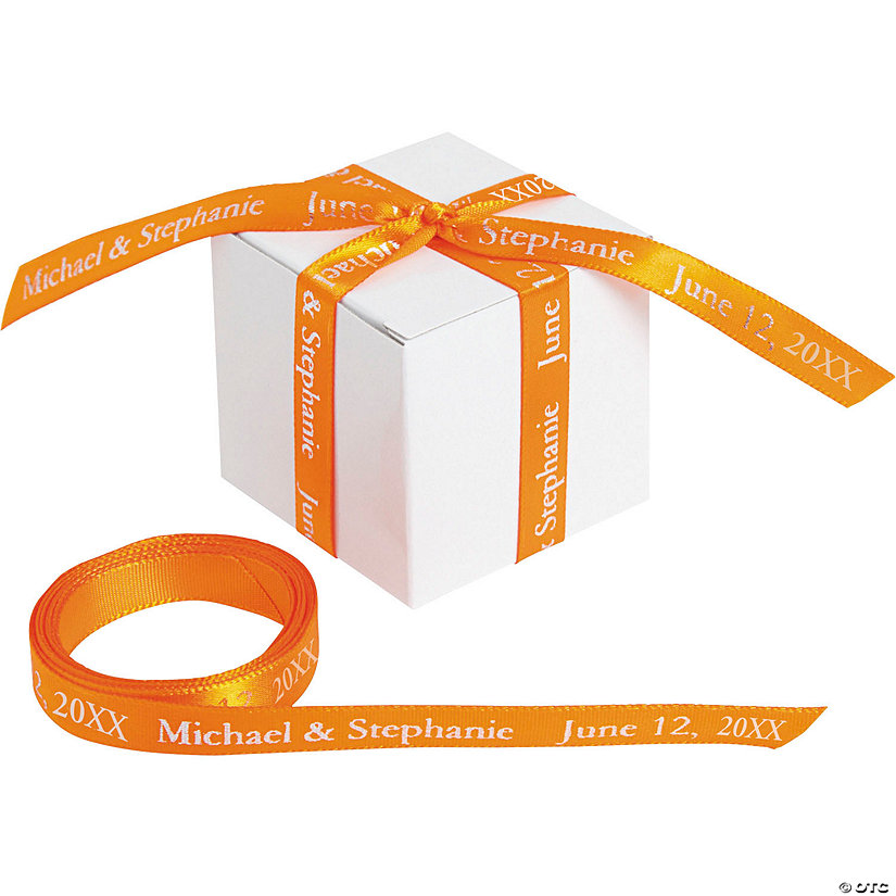 3/8" - Orange Personalized Ribbon - 25 ft. Image
