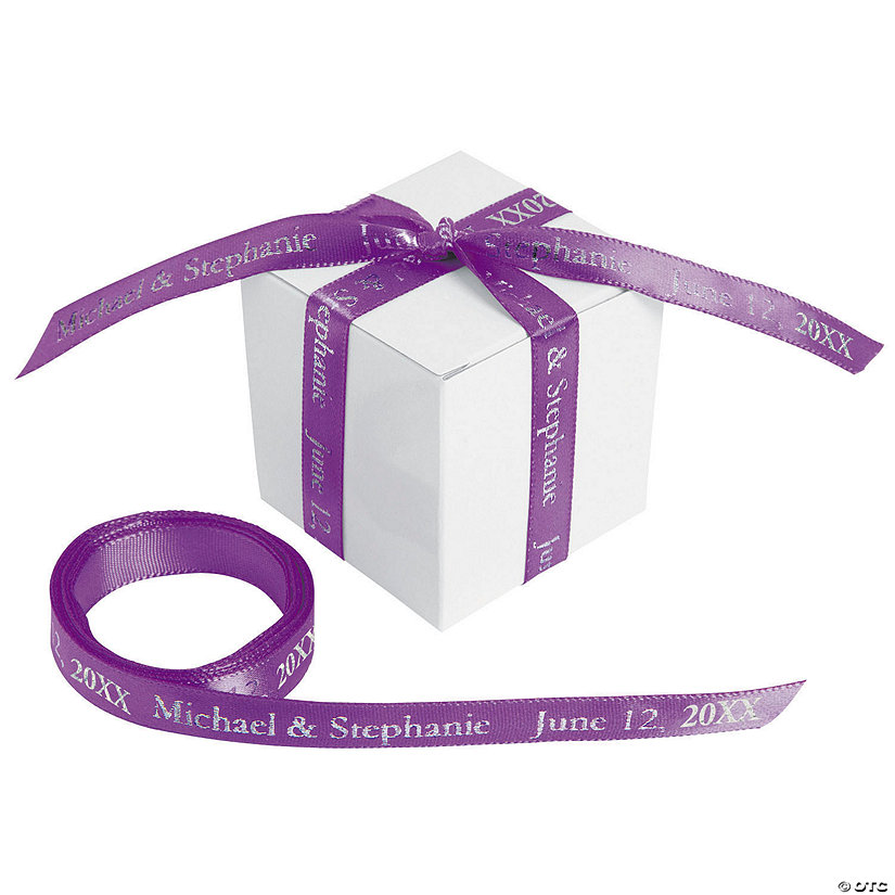 3/8" - Purple Personalized Ribbon - 25 ft. Image